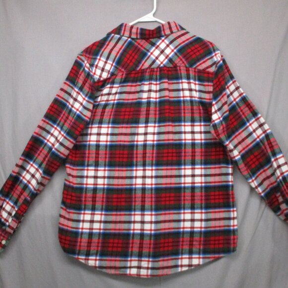 Lands' End Long Sleeve Button Down Plaid Red Women Size | 12 - Picture 7 of 9